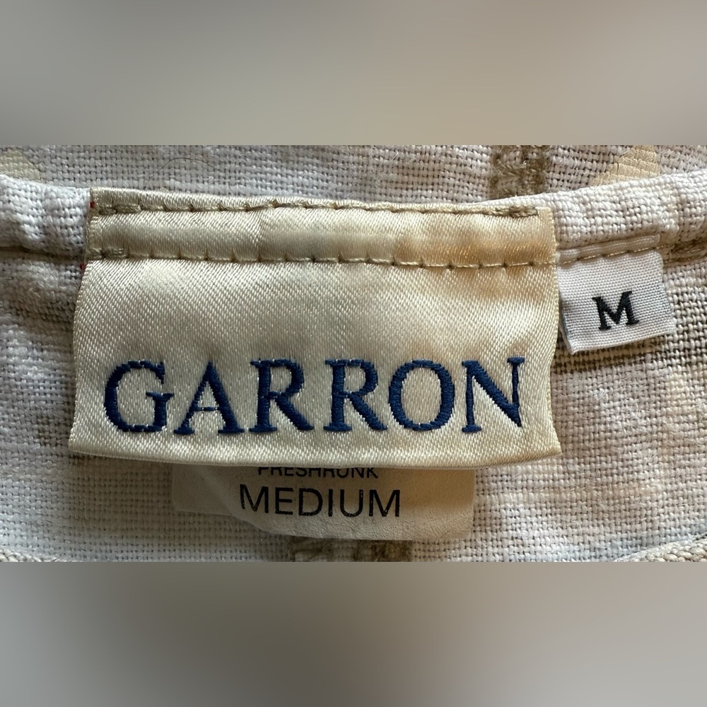 Garron Linen Heart Dress Sleeveless in Cream & Tan MEDIUM - Picture 5 of 7